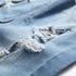 New Basic Men's Ripped Jeans Elasticity Mid Waist Straight Pants